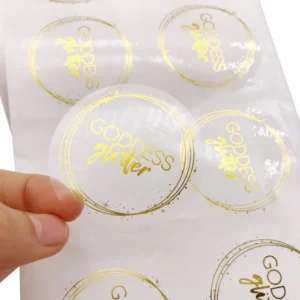 Custom Transparent Embossed Foil Sticker Labels