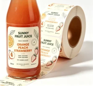 Custom Transparent Juice Beverage Mineral Water Plastic Bottle Labels for Private Labeling, Waterproof Roll