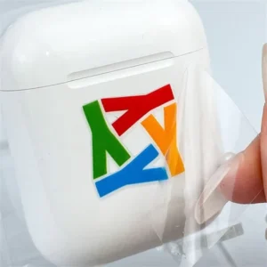Custom Transparent Matte Nickel Adhesive Transfer Sticker, Waterproof, with CMYK Offset Printing for Gift Wrapping
