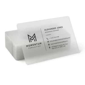 Custom Transparent Matte PVC Business Cards