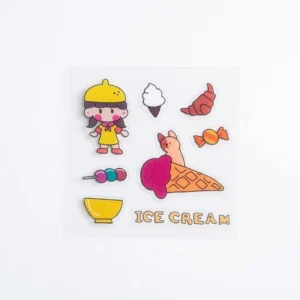 Custom Transparent PET BOPP Waterproof Cartoon Adhesive Food Packaging Sticker Label for Cake Box Packaging