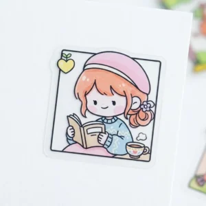 Custom Transparent PET Cartoon Decorative Adhesive Seal Labels for Gift Boxes Waterproof