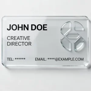 Custom Transparent PVC Magnetic Business Cards CMYK Offset Printing Silver Foil Stamping Matte Glossy Frosted Printing