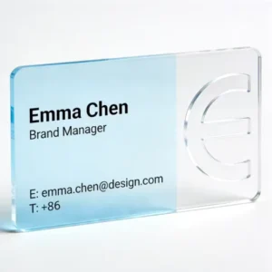 Custom Transparent PVC Magnetic Business Cards, Frosted Finish, CMYK Offset Printing