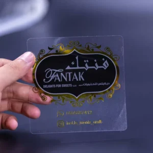 Custom Transparent Waterproof Oil-Resistant PET Wine Bottle Labels with Gold Foil Hot Stamping