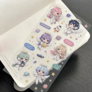 Custom Transparent Waterproof Vinyl Die-Cut Cartoon Sticker Sheets