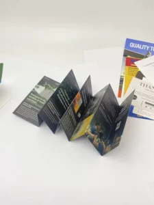 Custom Tri-Fold Brochure Leaflet, 100 lb Gloss Coated Paper, Double-Sided Printing