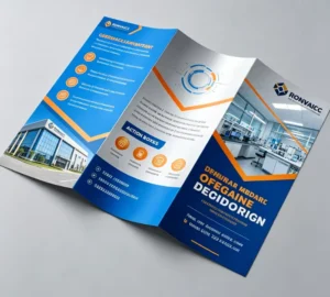 Custom Tri-Fold Business Brochure with Saddle-Stitch Binding, Waterproof, Matte-Laminated