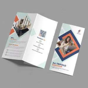 Custom Tri Fold Flyer & Brochure Printing Service with Kraft Paper Full Color Offset Printing Custom Sizes