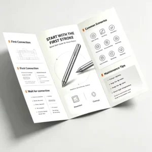 Custom Tri Fold Instruction Brochure for Capacitive Stylus Full English Printed Leaflet