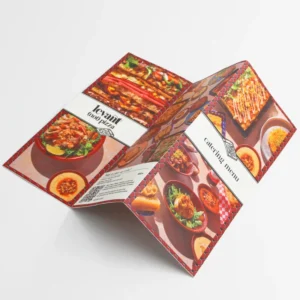 Custom Tri-fold Coated Paper Brochure and Restaurant Menu Printing, A4-A6