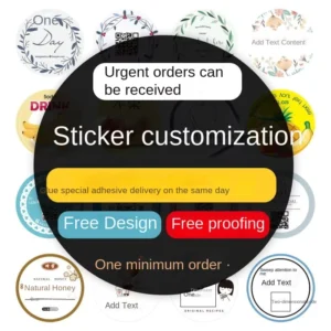 Custom Two-Dimensional Code PVC Adhesive Stickers for Milk Tea Cup Sealing