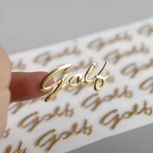 Custom UV DTF Transfer Die-Cut Holographic Cosmetic Bottle Label 3D Metallic Gold Waterproof ISO 9001