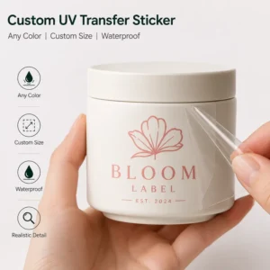 Custom UV DTF Waterproof Transfer Stickers for Cups, Mugs, Candle Jars, Bottles, and Packaging