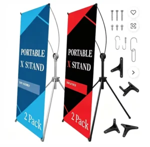 Custom UV-Printed Banner with X Stand for Advertising Display