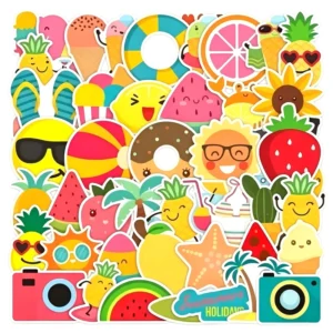 Custom UV-Printed Gloss-Laminated Cartoon Wall Stickers, PVC Vinyl, Waterproof