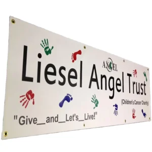 Custom UV Printed Large PVC Polyester Fabric Hanging Banner with Grommets for Outdoor Business Advertising
