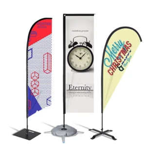 Custom UV Printed Polyester Teardrop Feather Beach Flag for Advertising