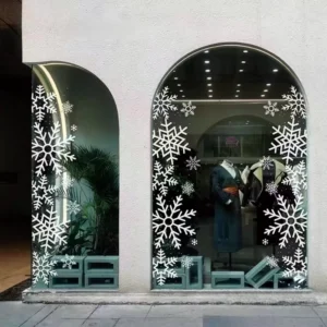 Custom UV Printed Transparent PVC Window Stickers Die Cut Decorative Vinyl Adhesive for Shopping Malls