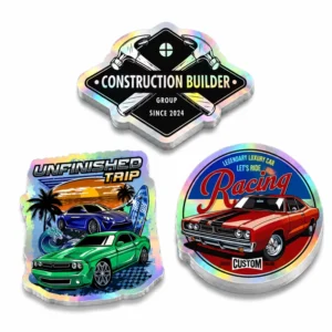 Custom UV-Resistant Logo Car Stickers, Rainbow Holographic Glitter, Waterproof Vinyl PVC Die-Cut Labels
