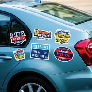 Custom UV Resistant Weatherproof Reflective Magnetic Car Stickers Reusable Car Decals