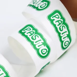 Custom UV Supermarket Pillow Barcode Adhesive Sticker Green Thermal Waterproof Paper