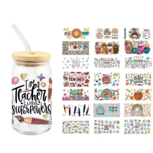 Custom UV Transfer Sticker for Cups, Custom Size and Color, Crystal Logo
