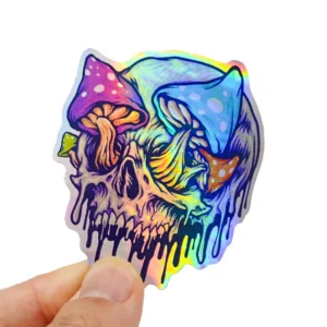 Custom UV Waterproof Holographic PVC Logo Stickers, Self-Adhesive Die-Cut