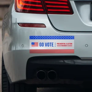 Custom Vehicle Bumper Sticker America USA Flag Removable Optional Logo Sign Weatherproof Vinyl PVC Car Body Windscreen Sticker
