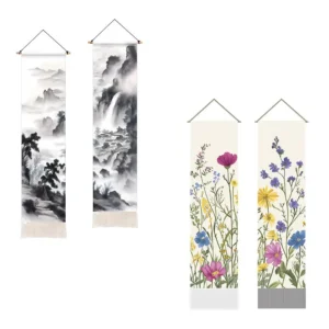 Custom Vertical Printed Banner with Tassels for Home Decoration