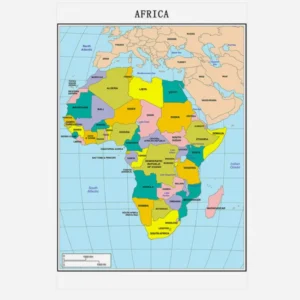 Custom Vintage Map of Africa Illustration Wall Decor Art Print Educational Poster