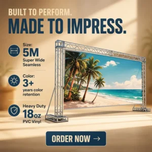 Custom Vinyl Banner 5M Width Seamless PVC Flex Banner UV Printing Outdoor Waterproof Large Format Advertising Sign Factory Price