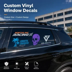 Custom Vinyl Car Window Decal Label Sticker Waterproof Removable Auto Glass Logo Decals for Vehicle Window Advertising OEM ODM