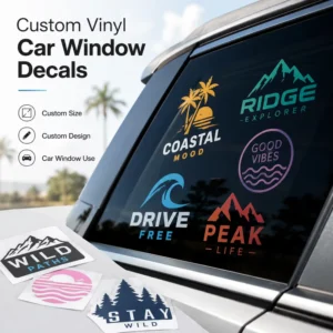 Custom Vinyl Car Window Decal Labels Stickers Waterproof Removable Auto Glass Logo Decals for Vehicle Window OEM ODM US Branding