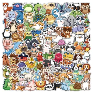 Custom Vinyl Cartoon Pattern Assorted Waterproof Removable Stickers