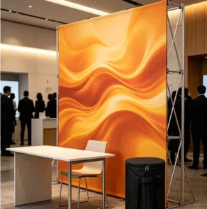 Custom Vinyl Pop-Up Backdrop Wall Banner Easy to Assemble for Exhibition Trade Show and Events