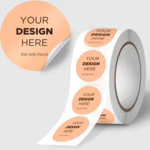 Custom Vinyl Sticker Roll with Logo, Waterproof Packaging Labels, Business Die-Cut Decals