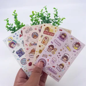 Custom Vinyl Sticker Sheet Waterproof Printable Adhesive Label Logo Printing Kiss Cut Decal Packaging Branding