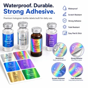 Custom Vinyl Stickers for Small Bottles Waterproof Self Adhesive Label Decals Factory Direct