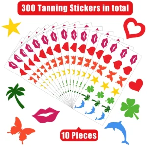 Custom Vinyl Tanning Stickers Waterproof Die Cut Sun Tan Tattoo Stickers Sheets for Beach Salon Party Promotional Labels