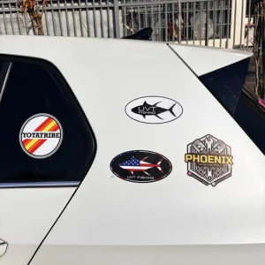 Custom Vinyl Transfer Fish Car Stickers Weatherproof Durable Vehicle Motor Car Bumper Decals