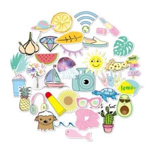 Custom Vinyl Waterproof Die-Cut Holographic Glitter Logo Sticker Sheets