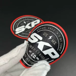 Custom Wash-Resistant 3D Silicone Heat Transfer Patches with Embroidered/Woven Base and Bottom Printing for Apparel and Bags