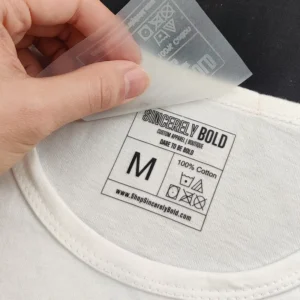 Custom Washable T-Shirt Heat Transfer Sticker Iron-On High-Density Tagless Care Label