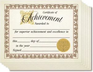 Custom Watermark Security Graduation Award Certificate Gold Foil Student Honor