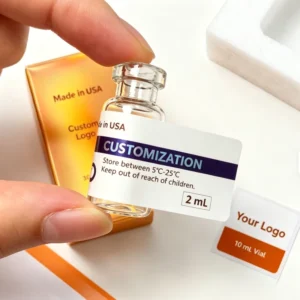 Custom Waterproof 3ml Peptide Vial Labels for Refrigerated Packaging