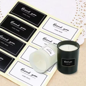 Custom Waterproof Adhesive Paper Candle Labels with Customer Logo for Craft Use