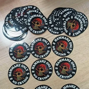 Custom Waterproof Adhesive Vinyl Die-Cut Stickers, 100-Pack, CMYK 6-Color Printing