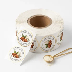 Custom Waterproof Adhesive Vinyl Labels with Barcode and Anti-Counterfeit Features for Food Packaging