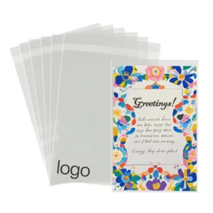 Custom Waterproof Christmas Cellophane Cellulose Self-Seal Greeting Trading Card Sleeves and Envelopes